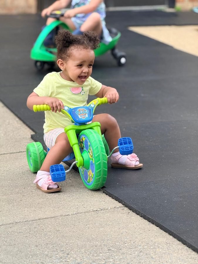Full speed on the trike at EduCastle Learning Center